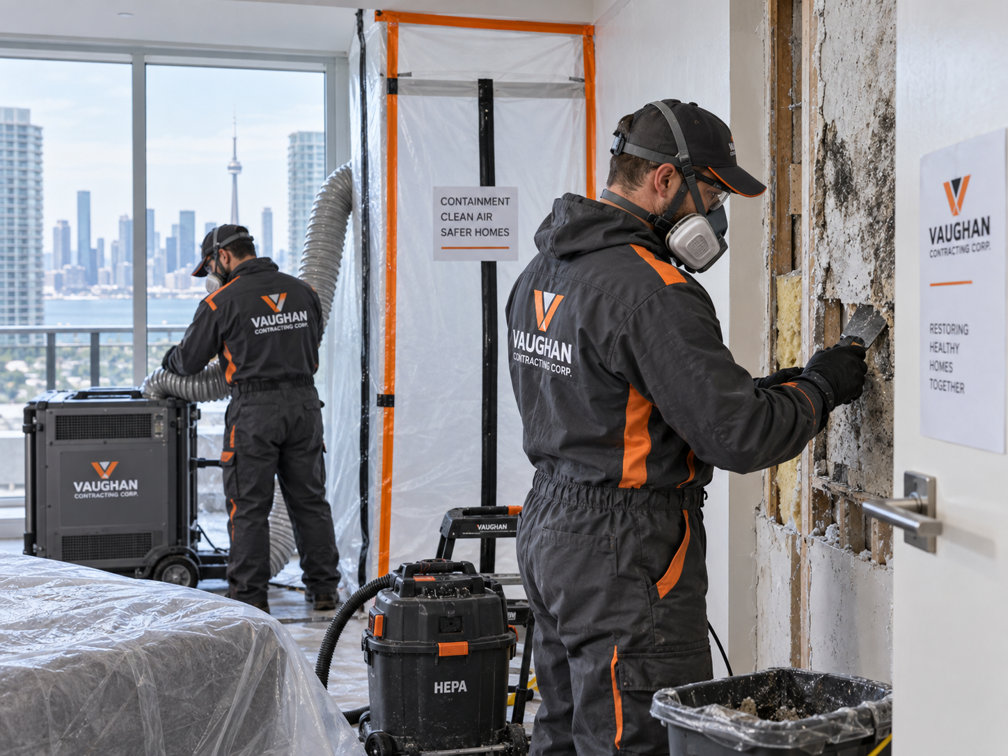 Vaughan Contracting technicians completing contained mould remediation